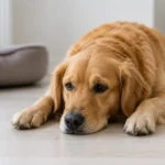 Person checking a dog’s pale pink gums for signs of dehydration during diarrhea.